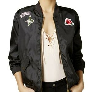 Material Girl Imagine Patched Bomber Jacket - Med
